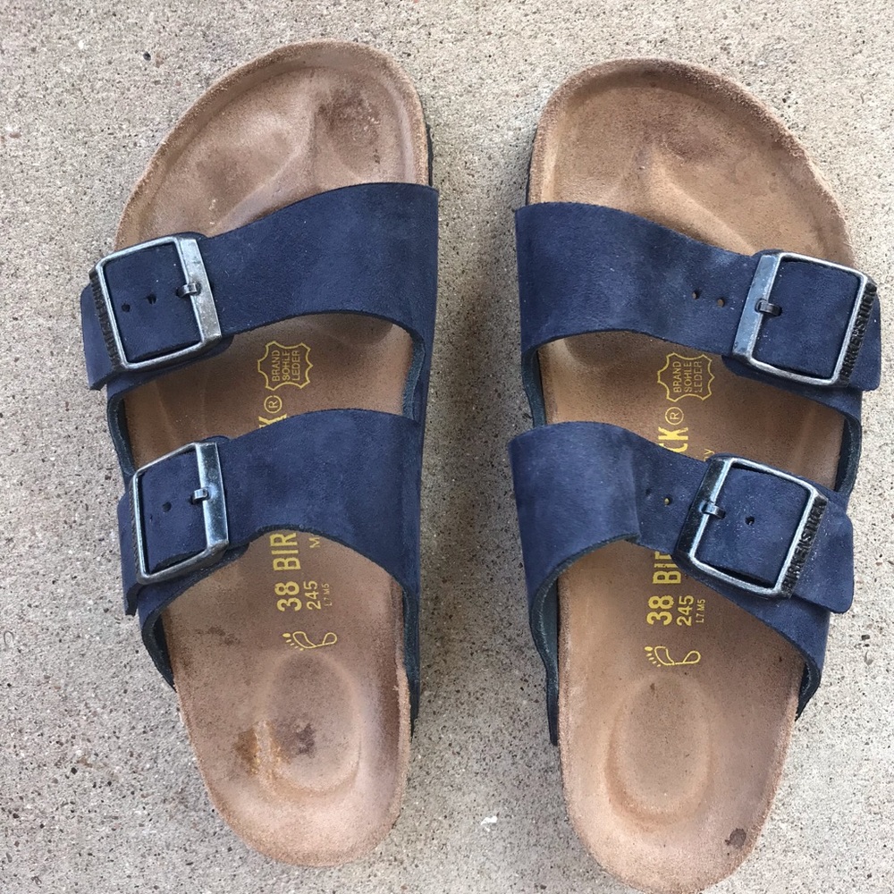Birkenstock 37 R Navy Birkibuc Arizona Sandals